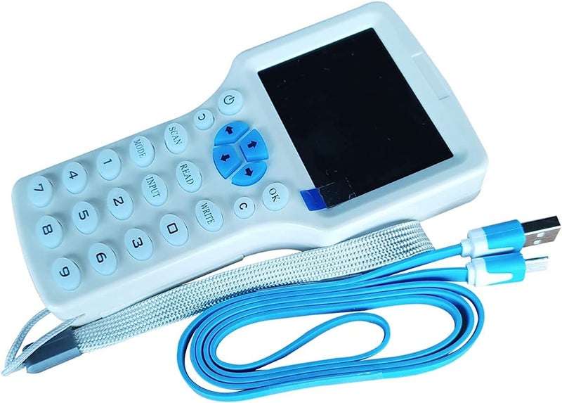 hecere قارئ كاتب مكرر RFID متعدد الترددات بصوت إنجليزي 10، مع 5 قطع مفاتيح/بطاقات T5577 قابلة للتغيير - Image 5
